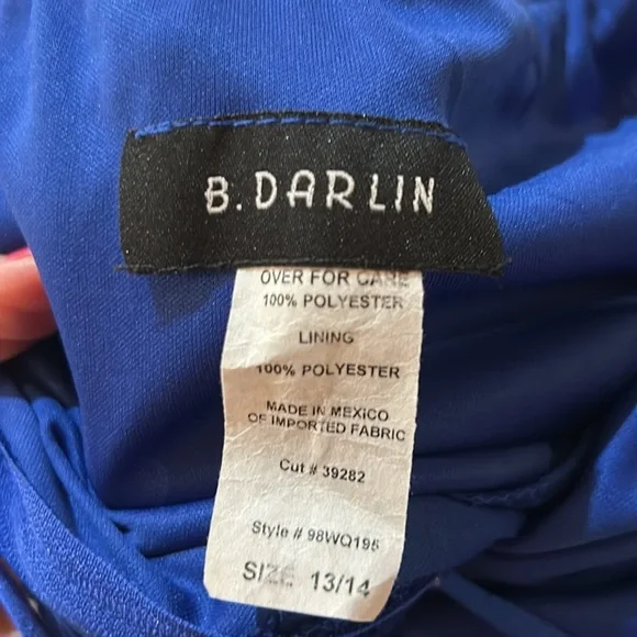 B Darlin Cobalt Blue Dress. Size 13/14 - Picture 8 of 10
